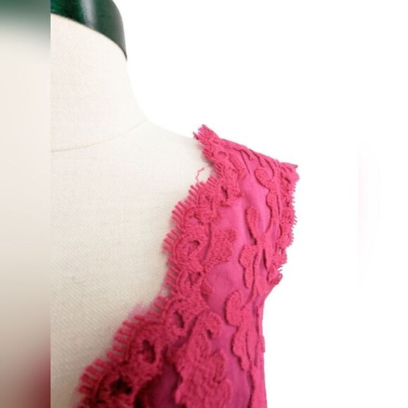 Tadashi Shoji fuschia lace dress size 6 - Picture 6 of 15